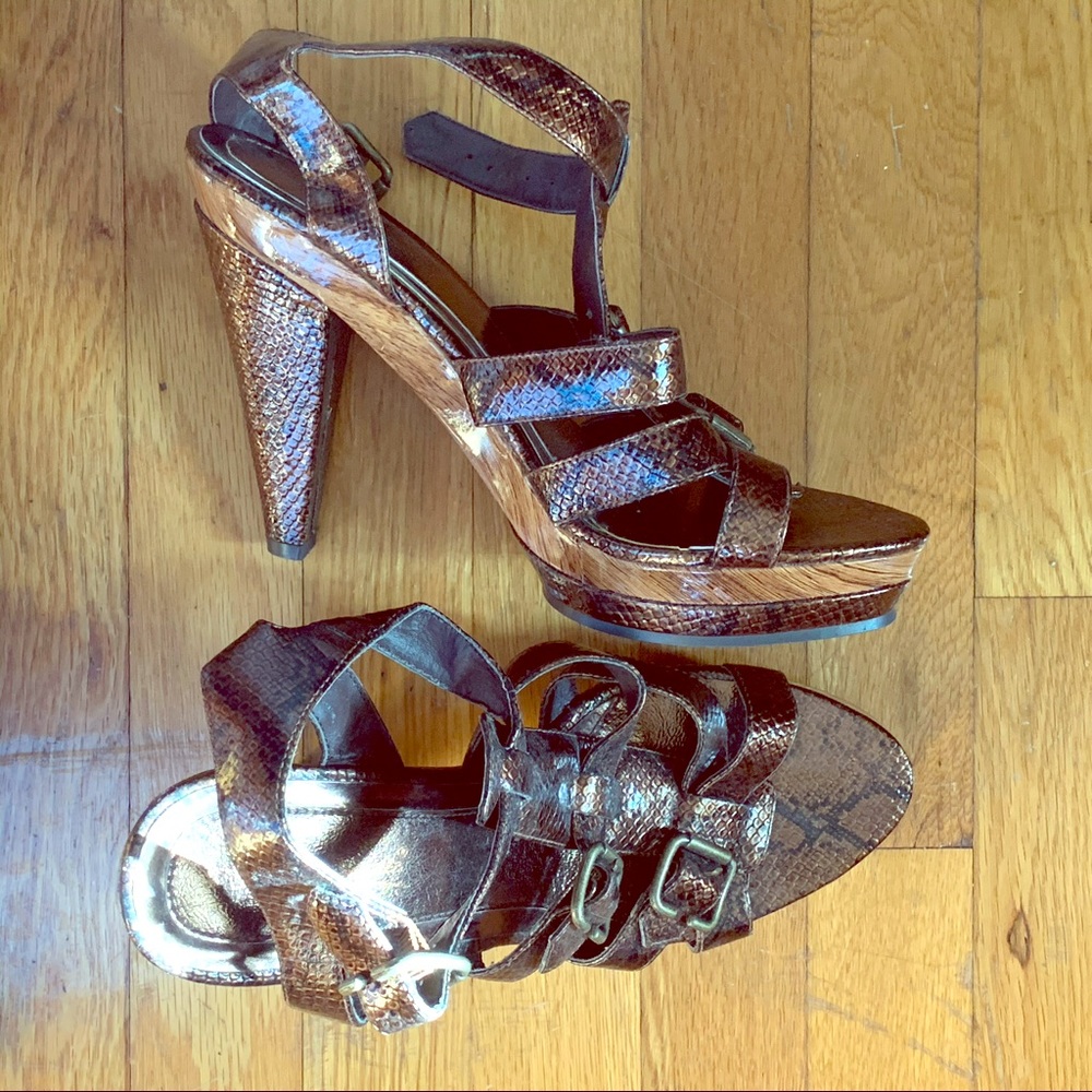 Anne Michelle snake-print heels